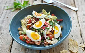 Mexican Salad with Soft Boiled Eggs