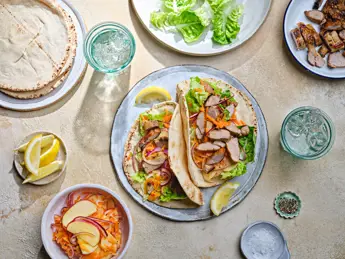 Pork Wrap with Carrot and Apple Salad